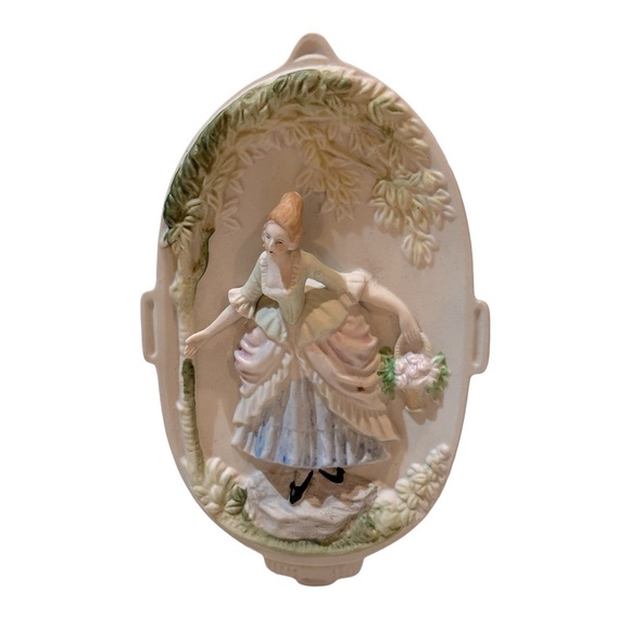 VTG CHASE French Lady‎ Bisque Porcelain Wall or Shelf Plaque - Picture 1 of 4